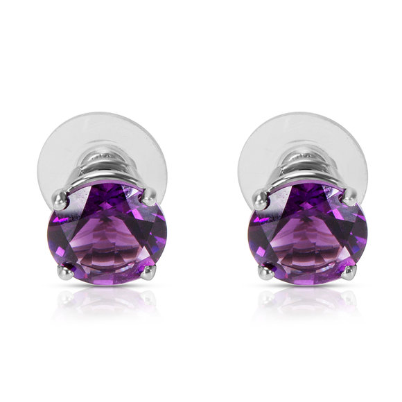 WP Jewelry - BRAND NEW Created Amethyst Fashion Earrings in Sterling Silver